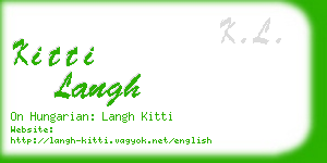 kitti langh business card